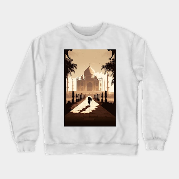 The Taj Mahal at Sunset Crewneck Sweatshirt by Abili-Tees